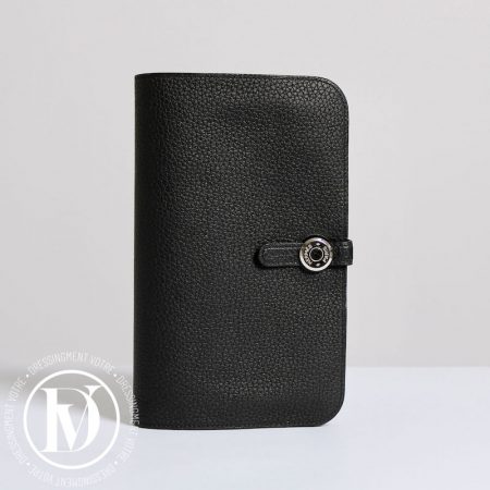 Portefeuille Dogon Duo en cuir togo noir - Hermès Dressingment Votre