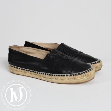 Espadrilles en cuir noir p.38 - Chanel Dressingment Votre