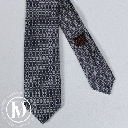 Cravate Tie 7 H Awooooo grise - Hermès Dressingment Votre
