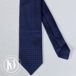 Cravate Façonnée H en soie bleu indigo - Hermès Dressingment Votre