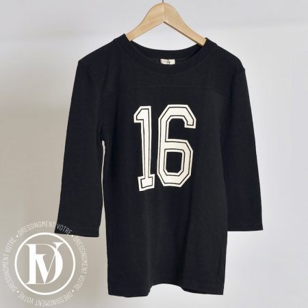 T-shirt manche 3/4 en coton noir t.36/38 - Céline Dressingment Votre