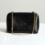 Pochette chaîne triomphe cuir noir - Céline Dressingment Votre