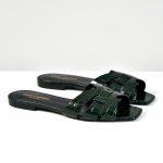 Mules Tribute imprimé croco vert p.37 - Saint Laurent Dressingment Votre