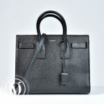 Sac de jour small en cuir grainé noir - Saint Laurent Dressingment Votre