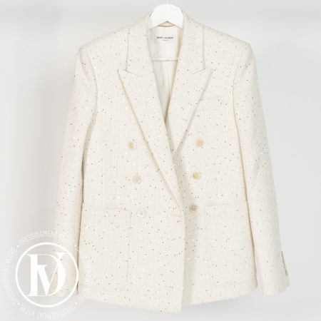 Blazer en laine et sequin crème t.36 - Saint Laurent Dressingment Votre