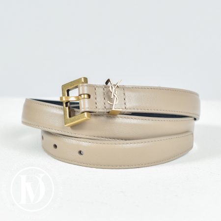 Ceinture Cassandre en cuir beige t.70 - Saint Laurent Dressingment Votre