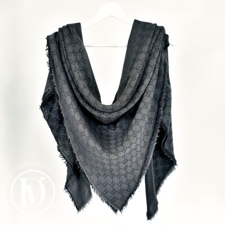 Châle GG en laine grise - Gucci Dressingment Votre