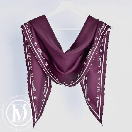 Étole en soie lie de vin - Chanel Dressingment Votre
