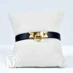 Bracelet Rivale mini en cuir noir t.2 - Hermès Dressingment Votre