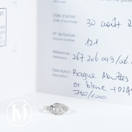 Bague Menottes R8 pavée or blanc et diamants t.49 - Dinh Van Dressingment Votre