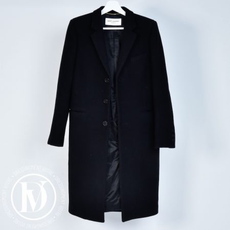 Manteau long en laine noir t.36 - Saint Laurent Dressingment Votre
