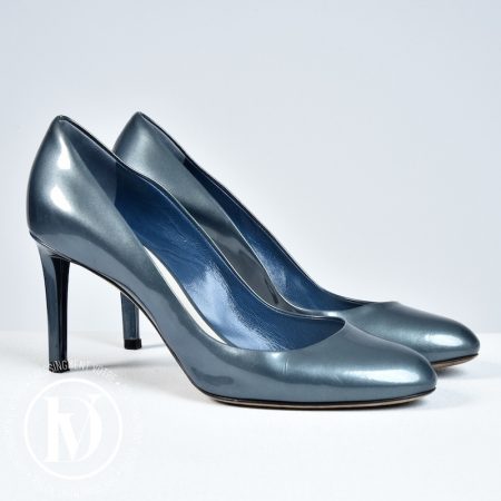 Escarpins en cuir verni bleu/gris p.37,5 - Dior Dressingment Votre