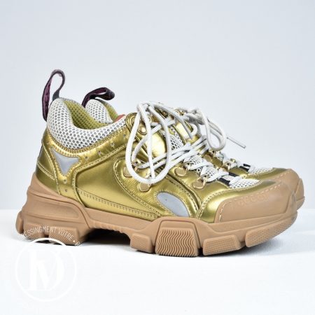 Baskets Flashtrek en cuir doré p.35 - Gucci Dressingment Votre