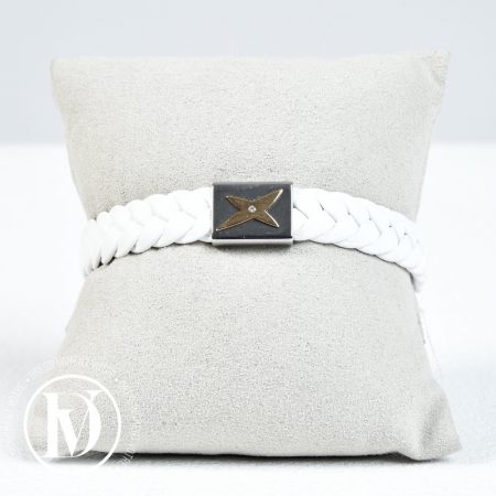 Bracelet Mec J'te Kiff en cuir blanc - Mauboussin Dressingment Votre