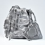 Sac Le Cagole XS Bucket en cuir argenté - Balenciaga Dressingment Votre