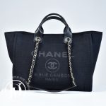 Grand cabas Deauville en toile noire - Chanel Dressingment Votre