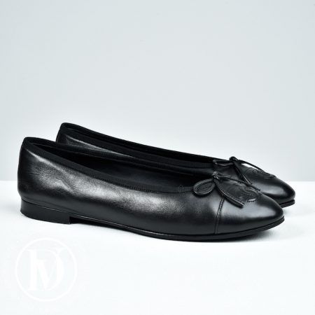 Ballerines en cuir de veau noir p.38,5 - Chanel Dressingment Votre