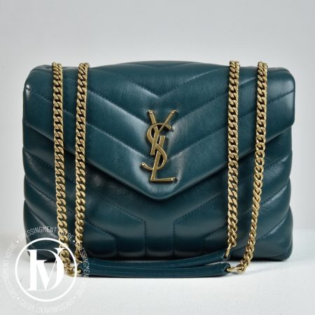 Sac Loulou médium cuir sea turquoise - Saint Laurent Dressingment Votre