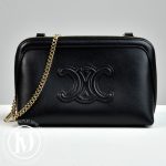 Pochette chaîne Triomphe cuir noir - Céline Dressingment Votre