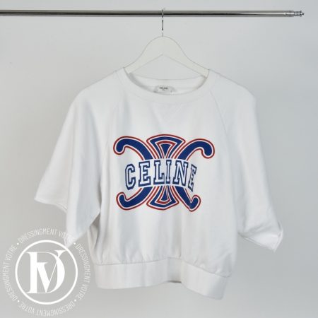 Sweat-shirt en coton blanc t.M - Céline Dressingment Votre