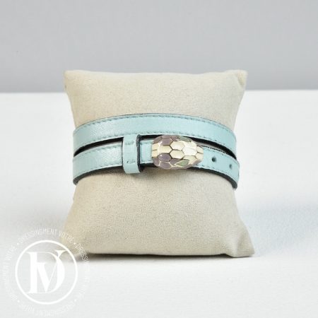 Bracelet Serpenti Forever en cuir bleu - Bulgari Dressingment Votre