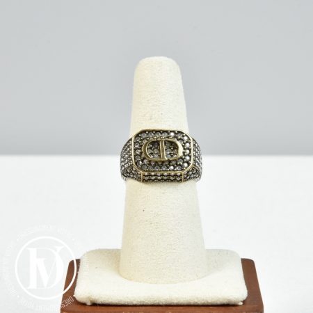 Bague 30 Montaigne métal doré & strass t.L - Dior Dressingment Votre