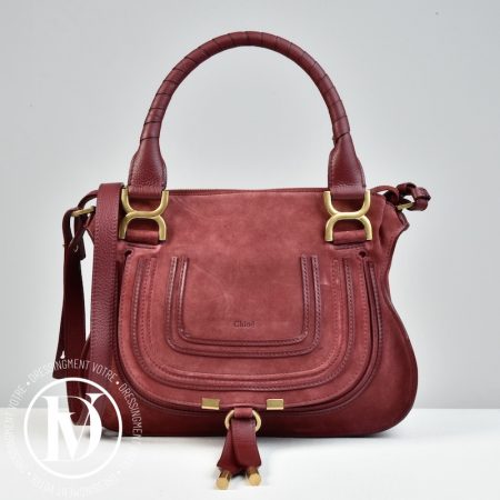 Sac Marcie small en veau velours - Chloé Dressingment Votre