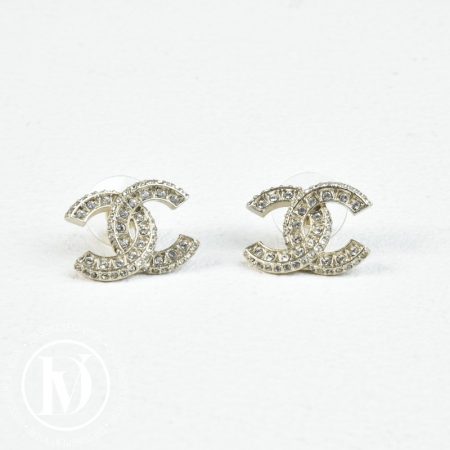 Boucles d'oreilles CC doré & strass - Chanel Dressingment Votre