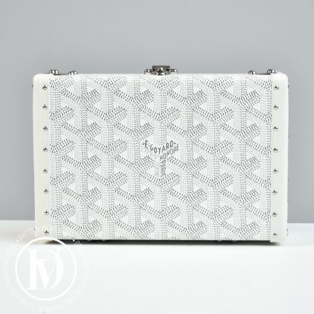 Sac Malle Minaudière en toile Goyardine blanc - Goyard Dressingment Votre