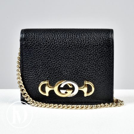 Portefeuille Zumi Chain en cuir noir - Gucci Dressingment Votre