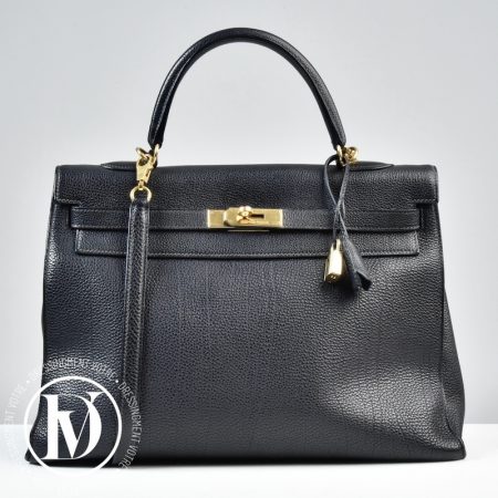 Sac Kelly 35 sellier en cuir Togo noir - Hermès Dressingment Votre