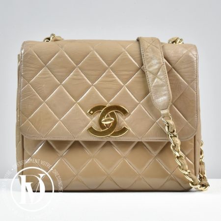 Sac à rabat vintage beige - Chanel Dressingment Votre