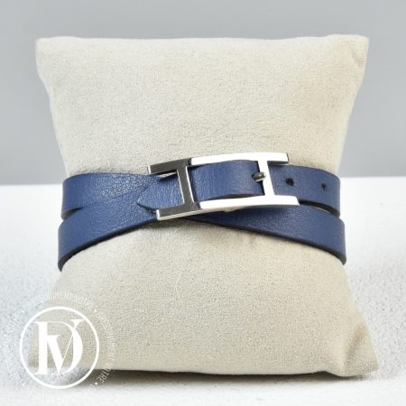 Bracelet Behapi en cuir bleu t.2 - Hermès Dressingment Votre
