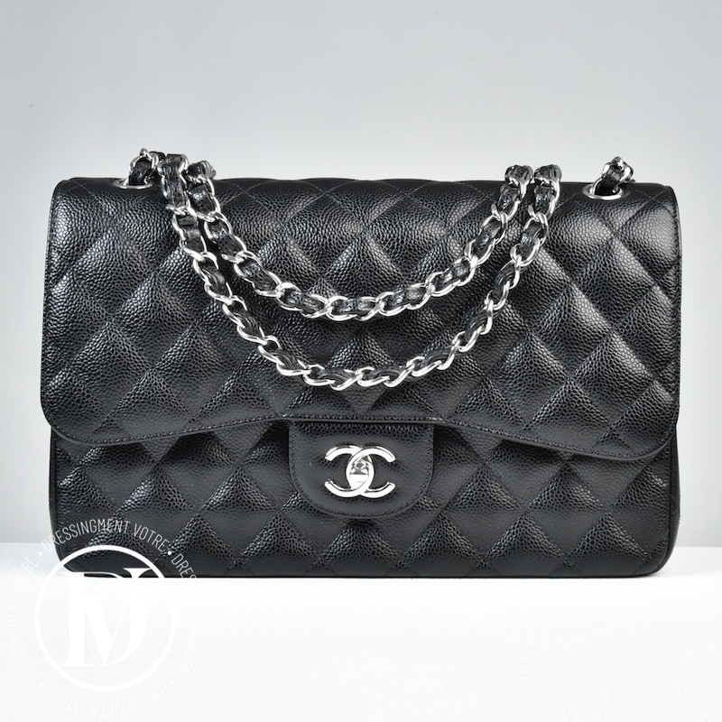 Sac Timeless jumbo en cuir caviar noir - Chanel Dressingment Votre