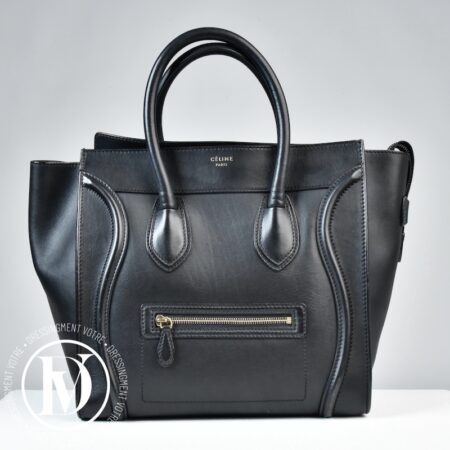 Sac Mini Luggage en cuir noir - Céline