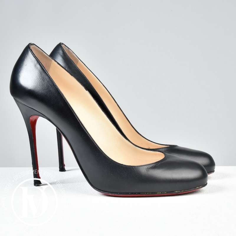 Escarpins Fifi 100 en cuir noir p.39,5 - Christian Louboutin Dressingment Votre