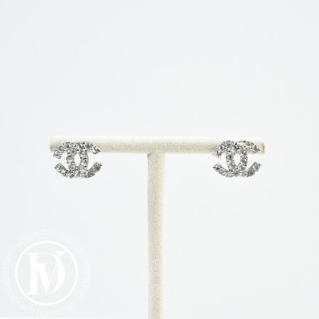 Boucles d'oreilles CC en métal argenté - Chanel