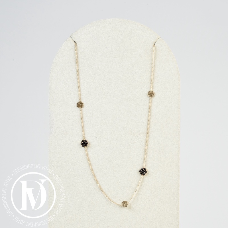 Collier mini monogram en or jaune - Ginette NY Dressingment Votre