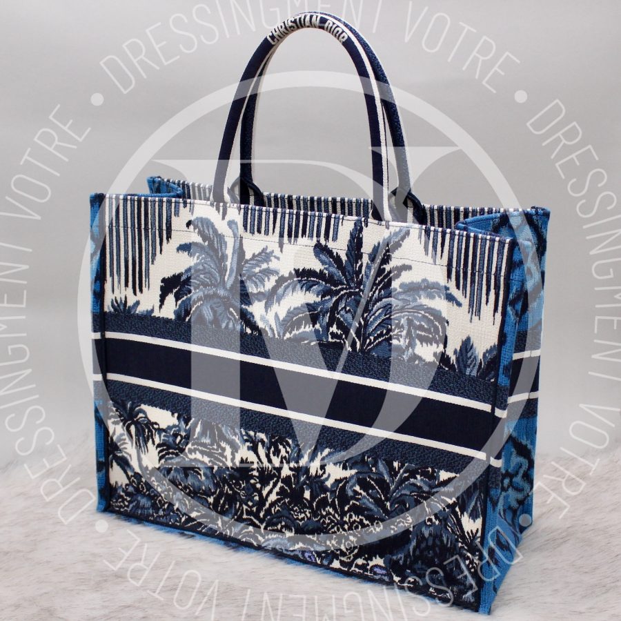 Sac Tote Book en toile motif Palms bleue - Louis Vuitton Dressingment Votre