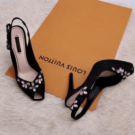 Escarpins open toes Menara en satin noir p.36 - Louis Vuitton Dressingment Votre