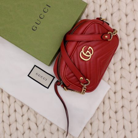 Mini sac GG Marmont en cuir matélassé rouge - Gucci Dressingment Votre