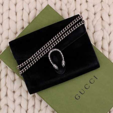 Wallet on Chain Dionysus en daim noir - Gucci Dressingment Votre