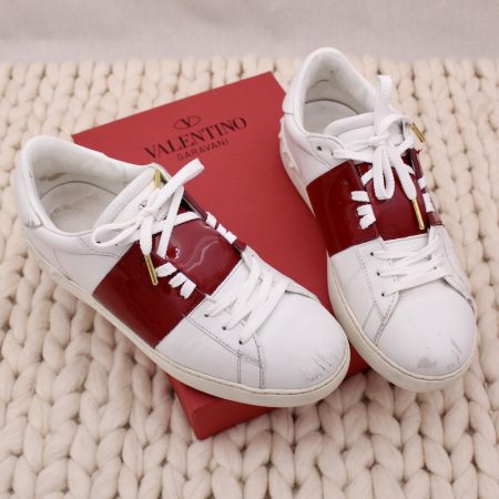 Sneakers Open en cuir blanc & rouge p.41 - Valentino