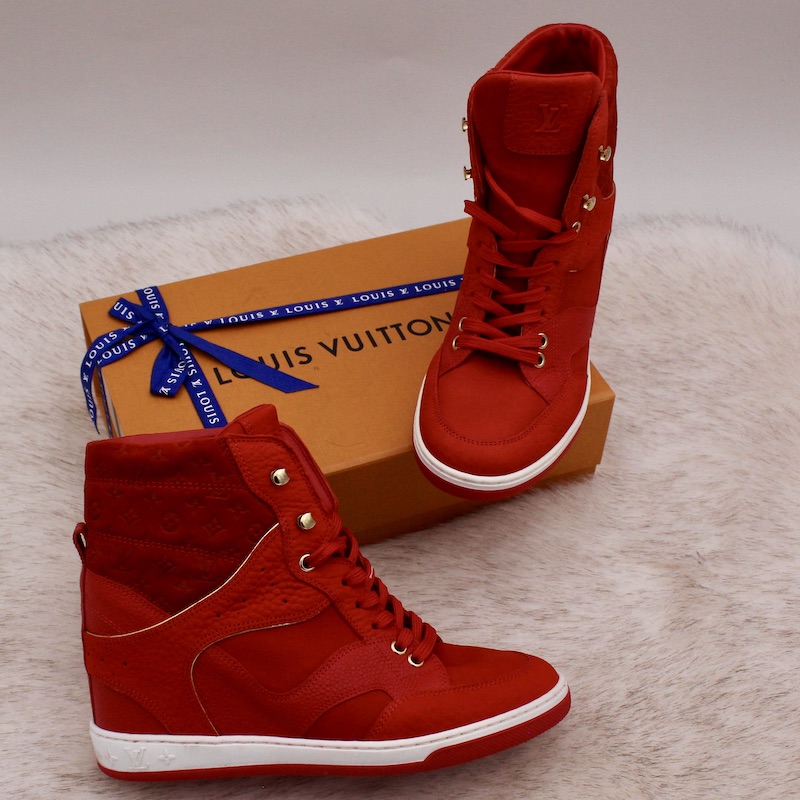 Sneakers compensées Cliff multi matières rouge p.37 - Louis Vuitton