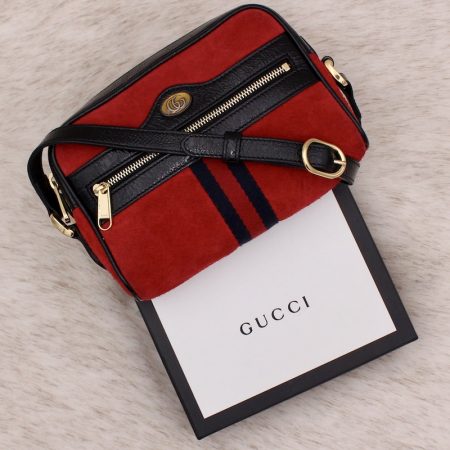 Sac Ophidia en daim rouge et noir - Gucci Dressingment Votre