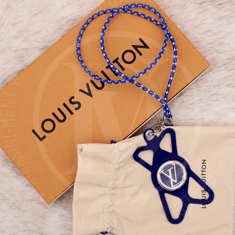 LOUIS VUITTON Monogram Silicone Louise Phone Holder Blue 1046480