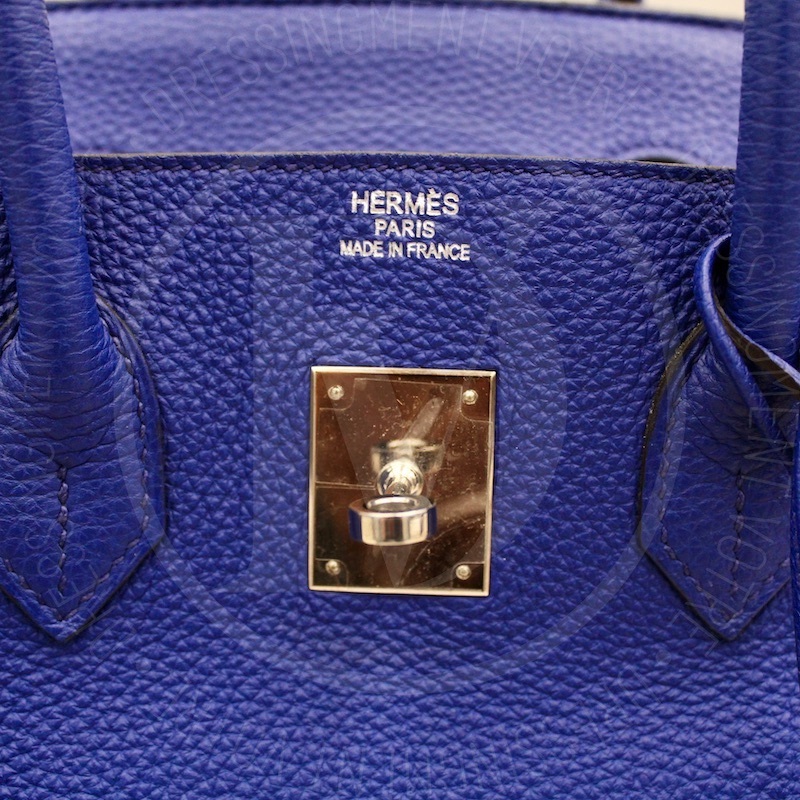 Hermes Birkin Togo 35 Silver-tone Bleu Electrique - US