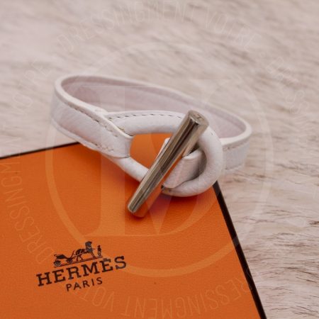 Bracelet en cuir blanc t.M - Hermès Dressingment Votre