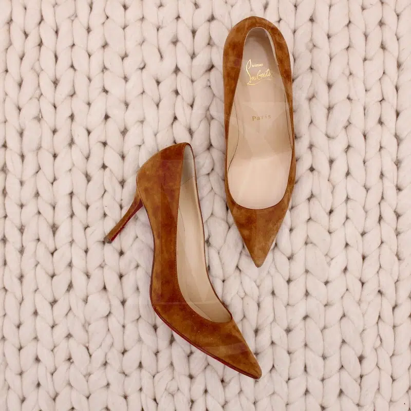Escarpins New Piaf 85 suède tabac p.38 - Christian Louboutin Escarpins New Piaf 85 suède tabac p.38 - Christian Louboutin – Image 2