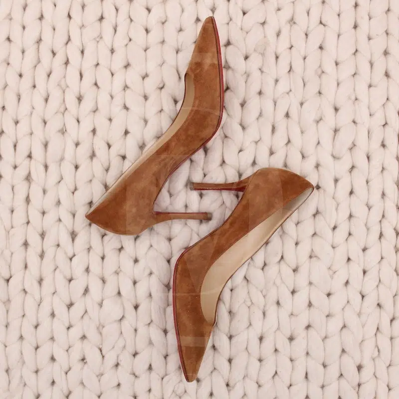 Escarpins New Piaf 85 suède tabac p.38 - Christian Louboutin Escarpins New Piaf 85 suède tabac p.38 - Christian Louboutin – Image 3